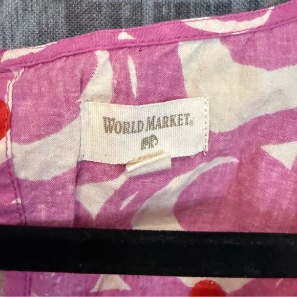 World Market Pink Abstract Print Cropped Jumpsuit Size S/M - Picture 3 of 5